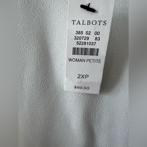 NWT Talbots Women’s White Blouse with Black Piping 2XP - Picture 7 of 10